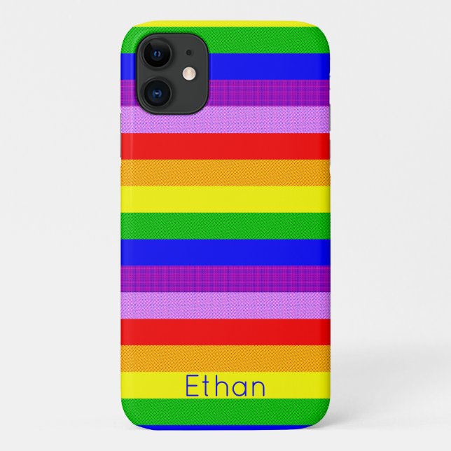 Capa Para iPhone 11 Arco-íris com padrão pontiagudo (Verso)