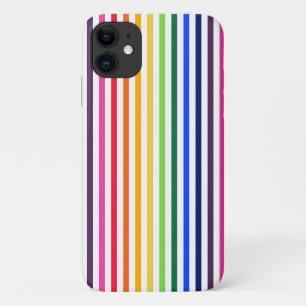 Capa Para iPhone 11 Arco-íris e listras brancas