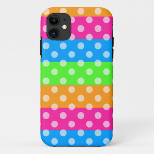 Capa Para iPhone 11 Arco-íris fluorescente com bolinhas