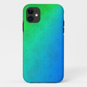 Capa Para iPhone 11 Arco-Íris Verde Azul em couro de pele elefante Opt