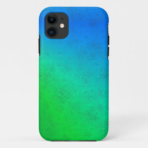 Capa Para iPhone 11 Arco-Íris Verde Azul em couro de pele elefante Opt