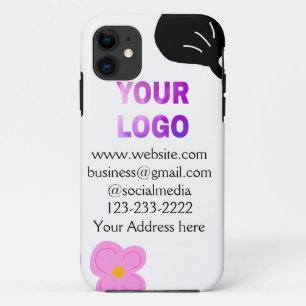 Capa Para iPhone 11 Arco preto cor-de-rosa púrpura para adicionar logo