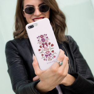 Capa Para iPhone 11 Arcos e Blossomas Magenta Floral