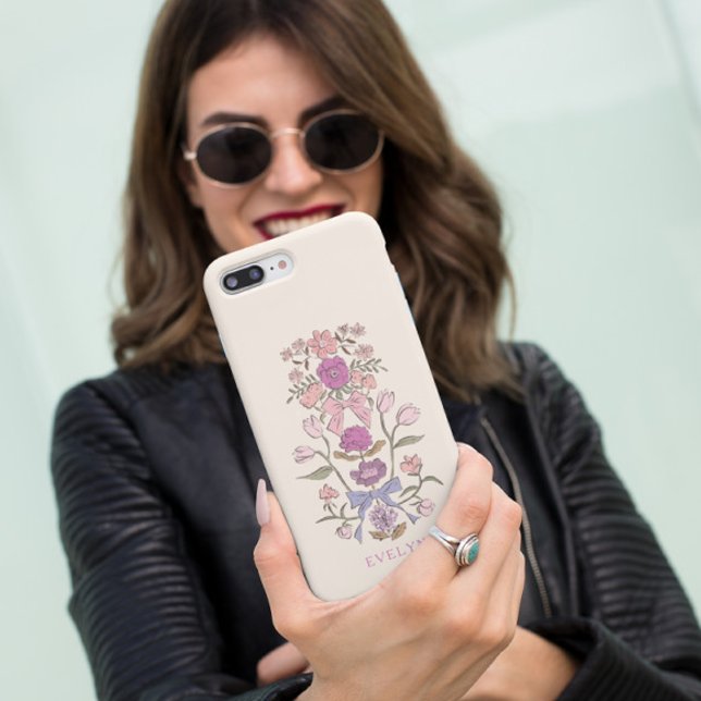 Capa Para iPhone 11 Arcos e Blossomas Rosa Floral (Criador carregado)