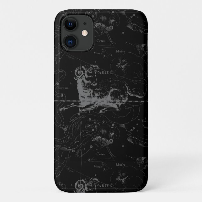Capa Para iPhone 11 Aries Constulation Map Engrave por Hevelius (Verso)