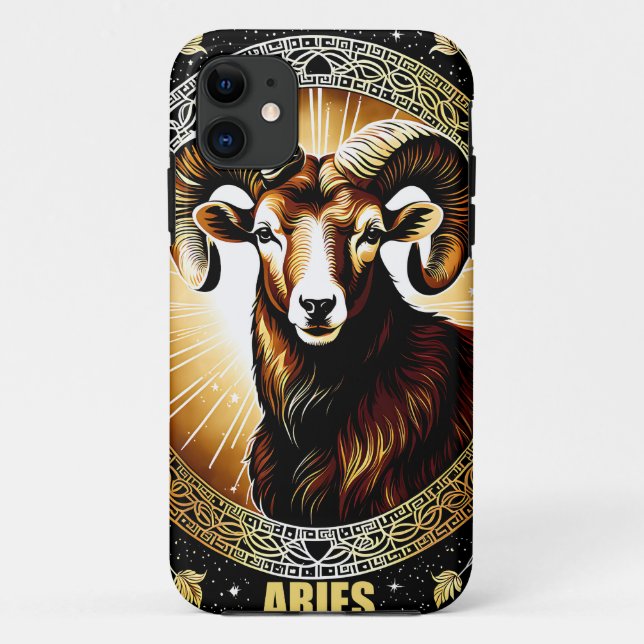 Capa Para iPhone 11 Aries - Sinal de astrologia (Verso)