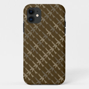 Capa Para iPhone 11 Arma Militar Camouflage Estilo GI Rifle Cool Brown