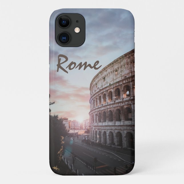Capa Para iPhone 11 Arquitetura Antiga de Roma - paisagem solar (Verso)