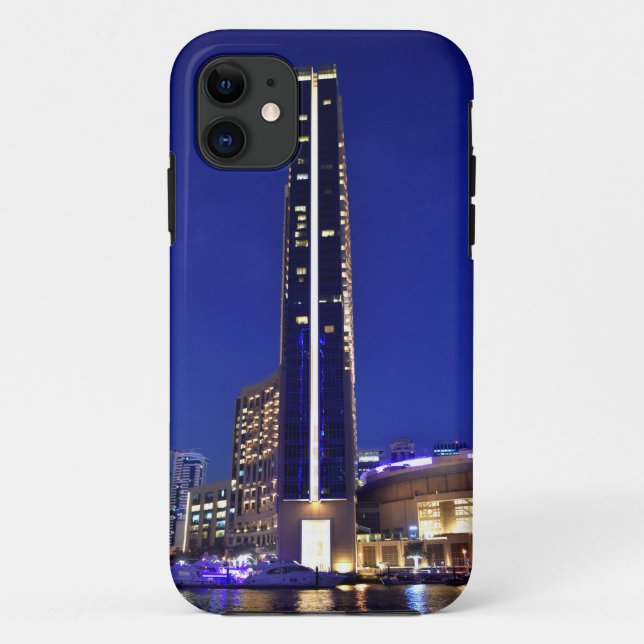Capa Para iPhone 11 Arquitetura de Dubai Marina à noite (Verso)
