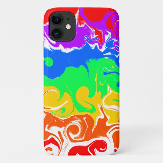 Capa Para iPhone 11 Arrepios Arrefecimentos Fluidos Coloridos (Verso)