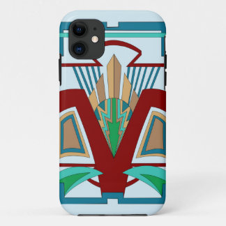 Capa Para iPhone 11 Art Deco iPhone 11 e up Case (Azul Pálido)