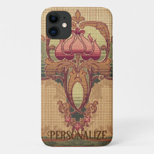 Capa Para iPhone 11 Art nouveau abstrato flor, vermelho-vermelho