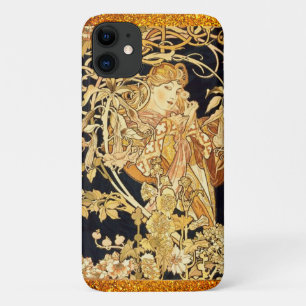 Capa Para iPhone 11 Art nouveau mulher com flores