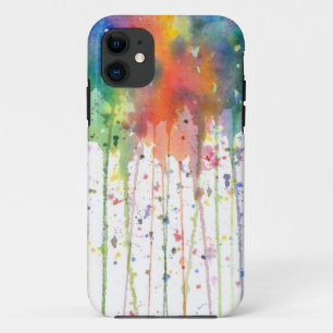 Capa Para iPhone 11 Arte Abstrata de Aquarela Gotejante
