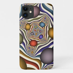 Capa Para iPhone 11 Arte abstrata fractal moderna colorida voadora