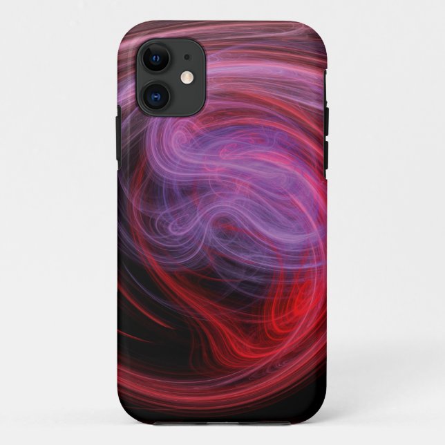 Capa Para iPhone 11 Arte Abstrata Onda Vermelha (Verso)