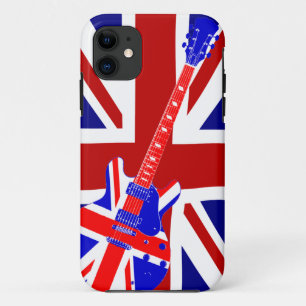 Capa Para iPhone 11 Arte britânica 2 da guitarra de Union Jack
