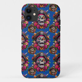 Capa Para iPhone 11 Arte Crônica do Açúcar - Caveira Pirata Jolly (Azu