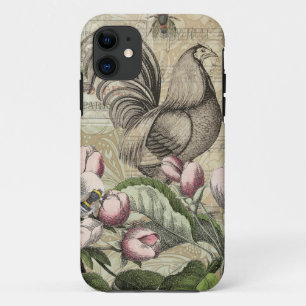 Capa Para iPhone 11 Arte da Flor do Jardim Rooster
