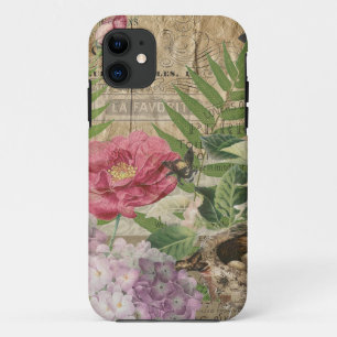 Capa Para iPhone 11 Arte da Flor Floral do Ninho Floral