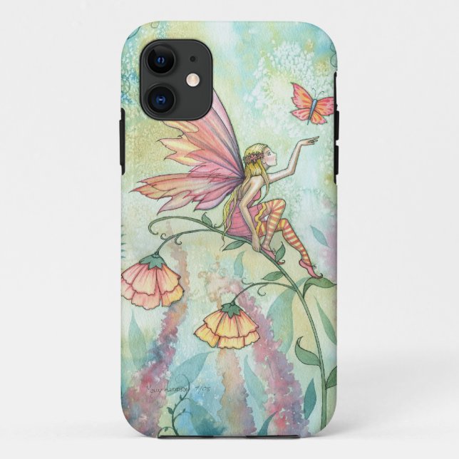 Capa Para iPhone 11 Arte de Borboleta Fada da Fantasia de Primavera (Verso)