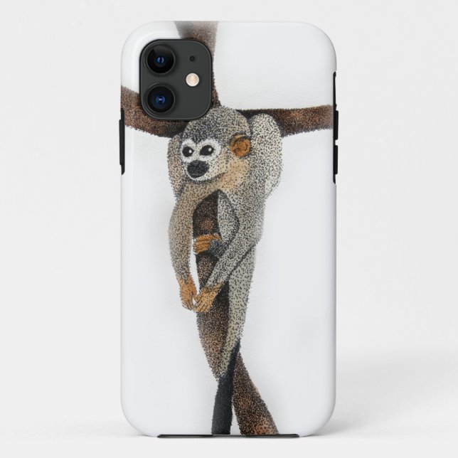 Capa Para iPhone 11 arte de caneta de macaco-aranha (Verso)