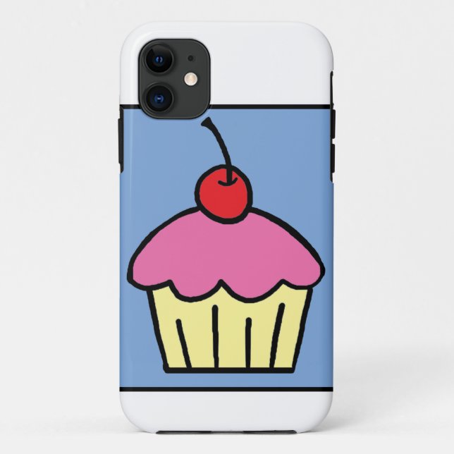Capa Para iPhone 11 Arte de Clipe de Desenho Animado Cupcake Cobertura (Verso)