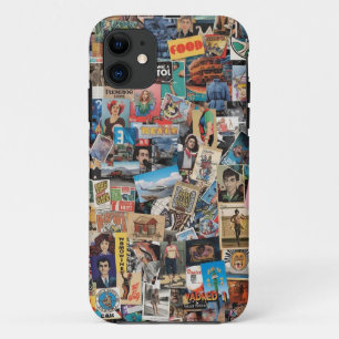 Capa Para iPhone 11 Arte de Colagem Retroativa em Caso Móvel