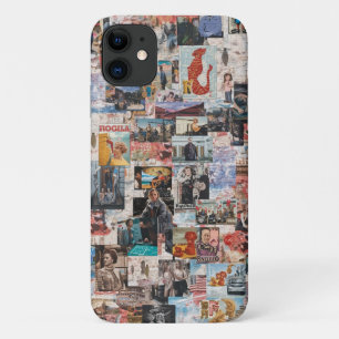 Capa Para iPhone 11 Arte de Colagem Retroativa em Caso Móvel
