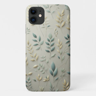 Capa Para iPhone 11 Arte de Corte de Papel de Folha Pastel Minimalista