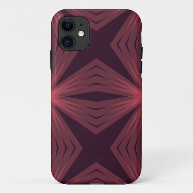 Capa Para iPhone 11 Arte de flores geométrica do estilo retrô clássico (Verso)