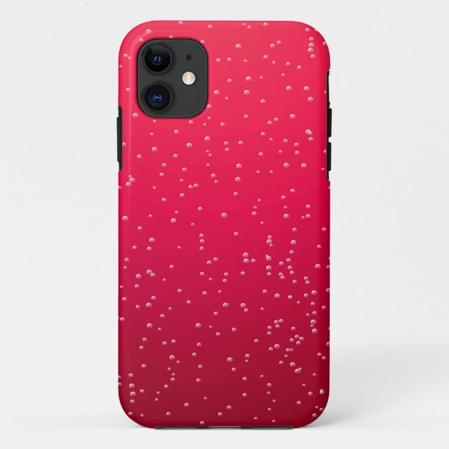 Capa Para iPhone 11 Arte de fundo de refrigerante de cereja com bolhas (Verso)