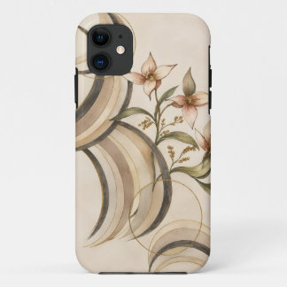 Capa Para iPhone 11 Arte de Linhas de Caligrafia e Florais Abstratos T