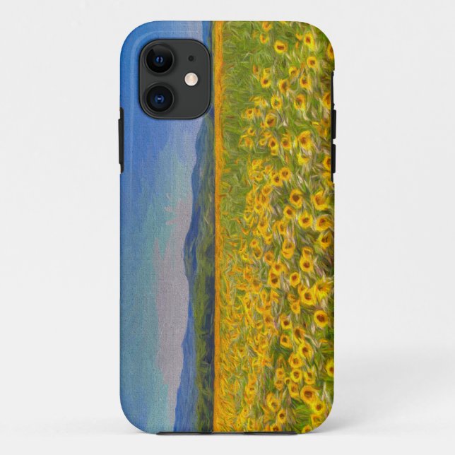 Capa Para iPhone 11 Arte de Sonhos de Girassol (Verso)