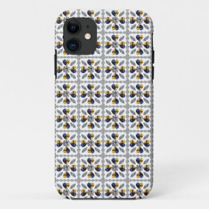Capa Para iPhone 11 Arte Diamante Única, Azul Amarelo no Coração