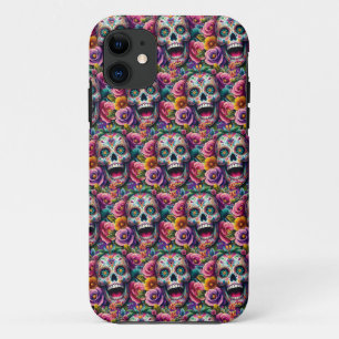 Capa Para iPhone 11 Arte do Crânio do Açúcar - Buquê de Ossos