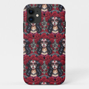 Capa Para iPhone 11 Arte do Crânio do Açúcar - Canvas cultural