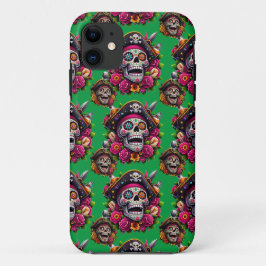 Capa Para iPhone 11 Arte do Crânio do Açúcar - Caveira Pirata Jolly (V