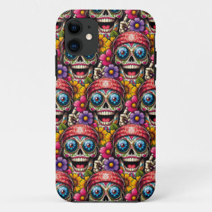 Capa Para iPhone 11 Arte do Crânio do Açúcar - Um Sinal Colorido de Pa
