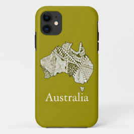 Capa Para iPhone 11 Arte do Mapa do Souvenir na Austrália