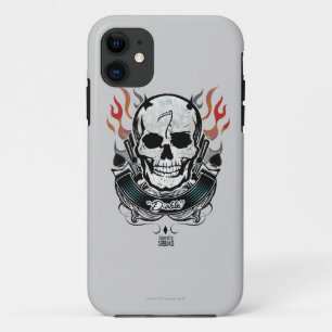 Capa Para iPhone 11 Arte do tatuagem do crânio & das chamas do pelot