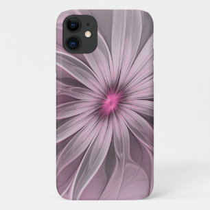 Capa Para iPhone 11 Arte Fractal Floral de Ameixa Abstrata Flor Fantas