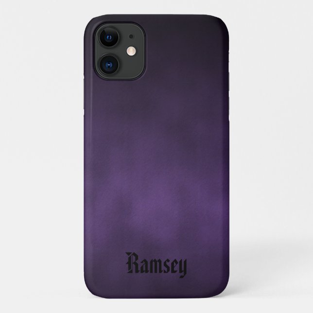 Capa Para iPhone 11 Arte Gótica Pessoalizada Violeta e Preta (Verso)