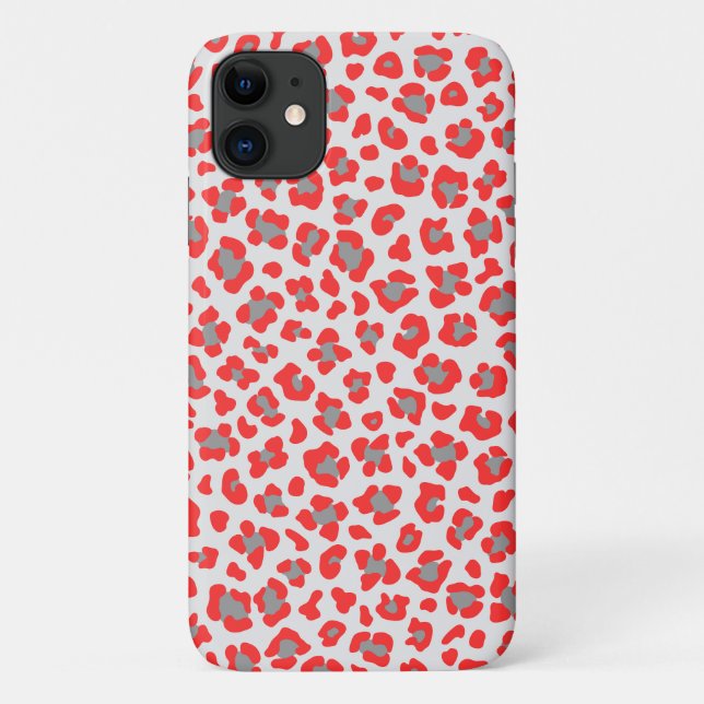 Capa Para iPhone 11 Arte gráfica branca e vermelha (Verso)
