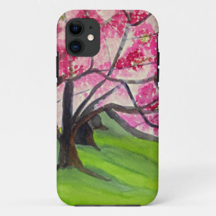 Capa Para iPhone 11 Arte japonesa da flor de cerejeira de Sakura