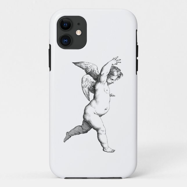 Capa Para iPhone 11 arte linear de anjo querubim (Verso)