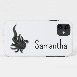 Capa Para iPhone 11 Arte Melanóide Negra Axolotl