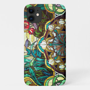 Capa Para iPhone 11 Arte, nouveau, vidro colorido, floral