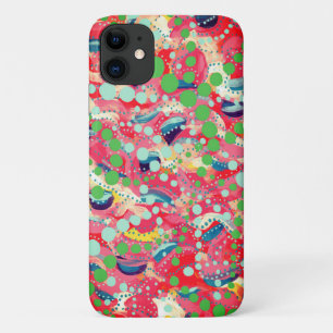 Capa Para iPhone 11 Arte Original de Pontos Felizes e Formas Reproduz