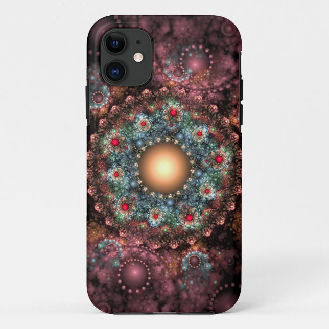 Capa Para iPhone 11 Arte ornamentado do Fractal do broche (Verso)
